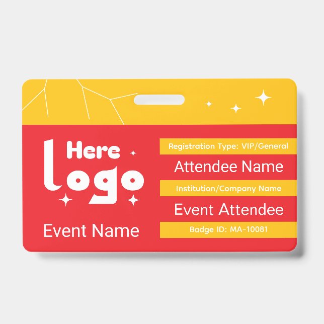Event Badge Template ID Badge (Front)