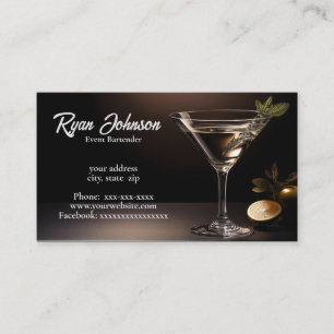 Event bartender business card