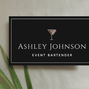 Event Bartender Cocktail Icon Sommelier Classic  Business Card
