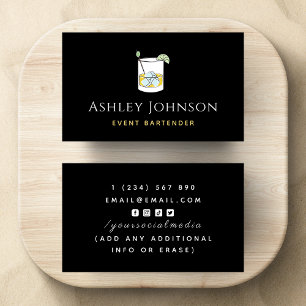 Event Bartender Tropical Summery Cocktail Drink Business Card
