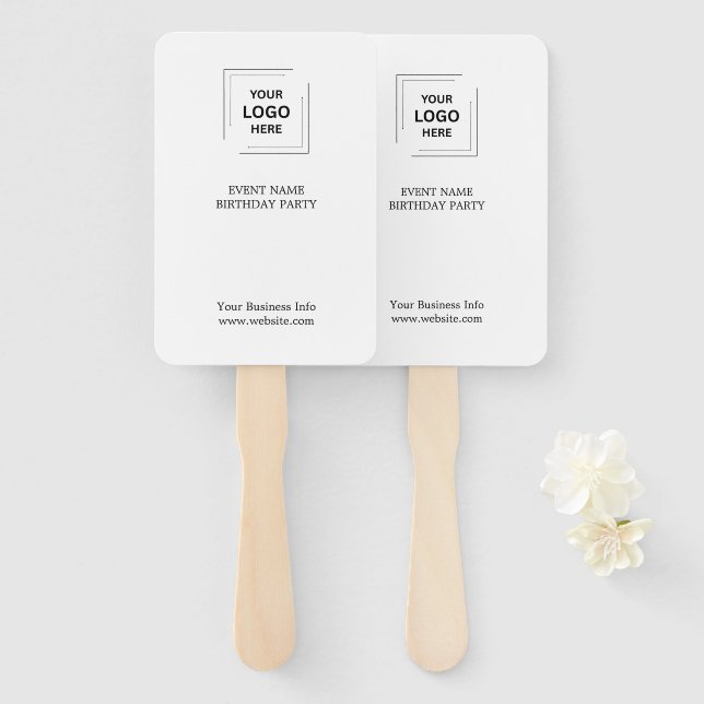 Event Branding | Auction Paddle Modern Logo Hand Fan (Front and Back)