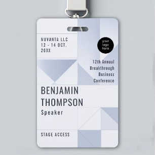 Event Conference Business Corporate Blue ID Name Badge