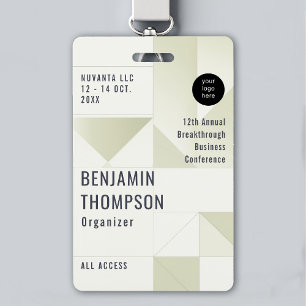 Event Conference Business Corporate Green ID Name Badge