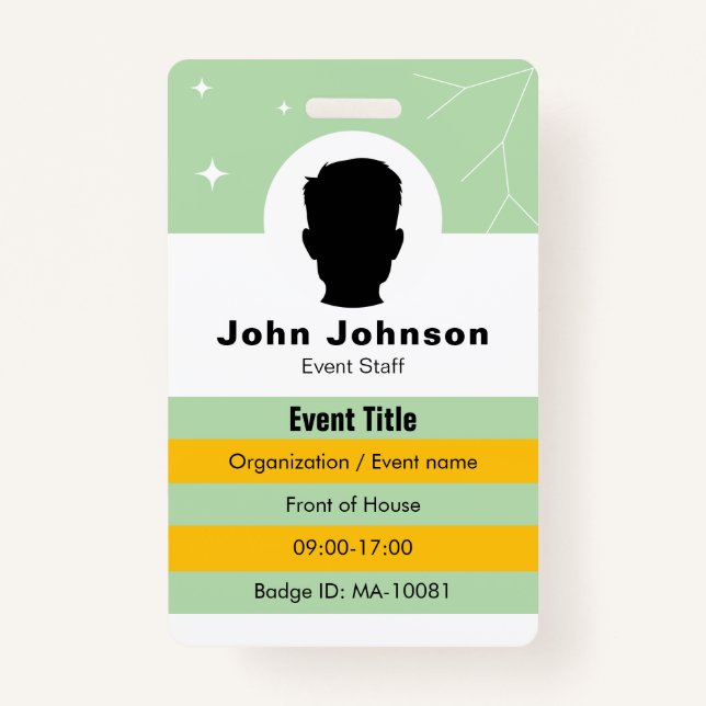 Event Coordinator ID Badge (Front)
