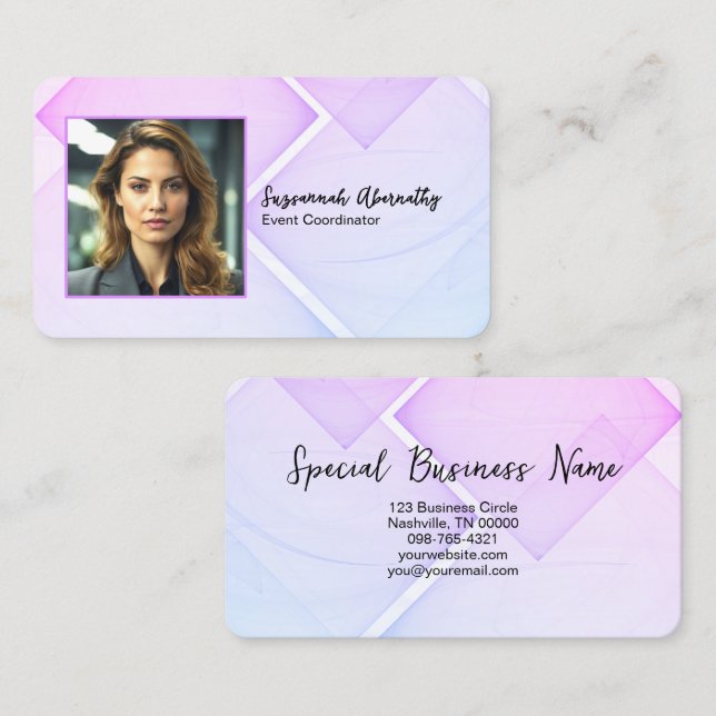 Event Coordinator  Professional Square Photo  Business Card (Front/Back)