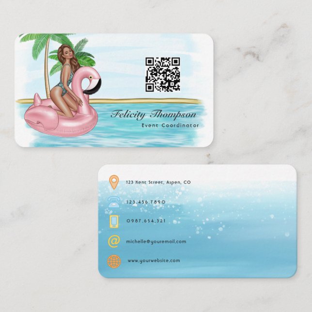 Event Coordinator QR Code Business Card (Front/Back)