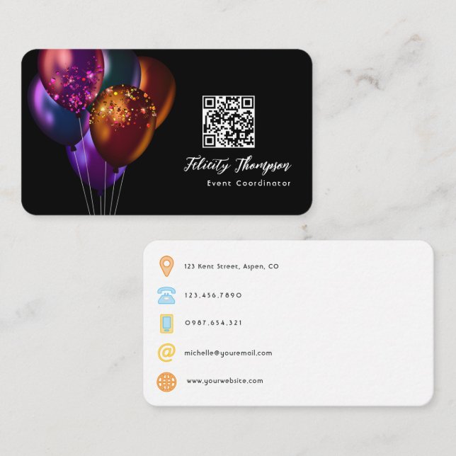 Event Coordinator QR Code Business Card (Front/Back)