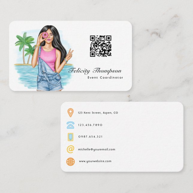 Event Coordinator QR Code Business Card (Front/Back)