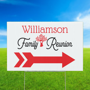 Event Direction Right Arrow Family Reunion Garden Sign
