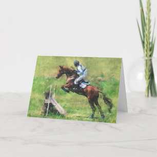 Event horse jumping birthday card