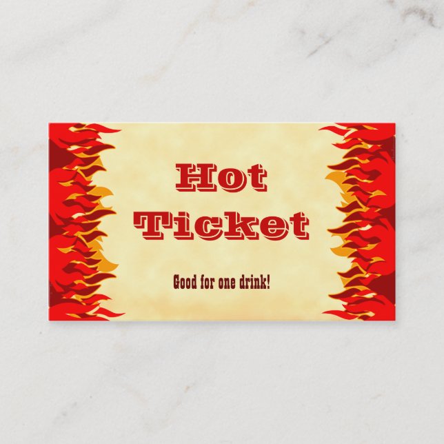 Event Hot Ticket Red Flames Business Card Template (Front)