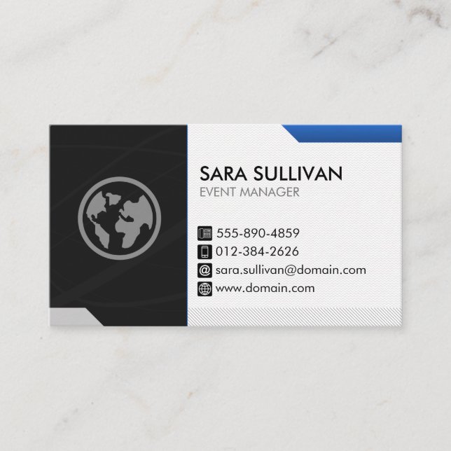 Event Management Planner Business Card (Front)