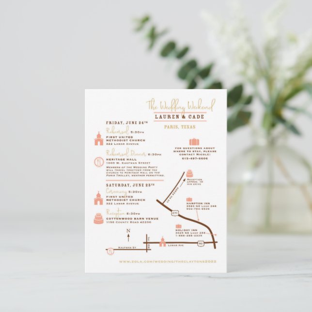 Event Map Enclosure Card Custom Design for Nicole (Standing Front)