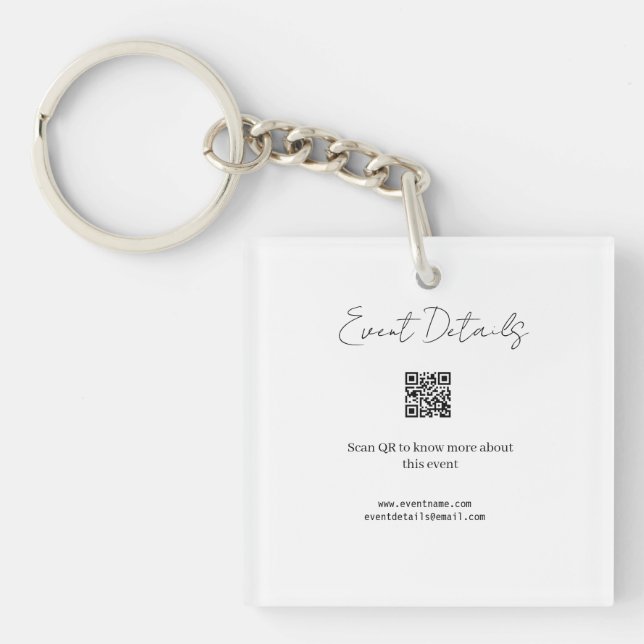 event occasion details scan QR for event website b Key Ring (Front)
