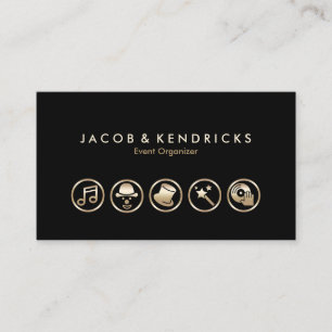 Event Organiser Gold Icons Business Card