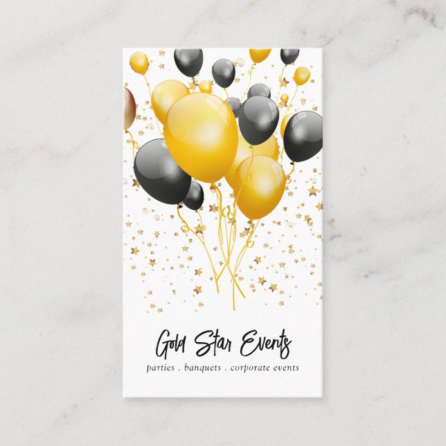 Event Party Planner Balloons Confetti  Business Card (Front)
