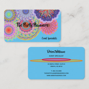 Event & Party Planning, Bright Creative, Fun Business Card