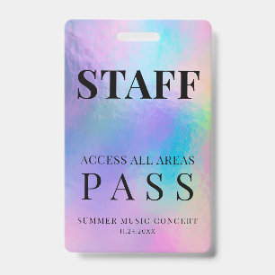 Event Pass Holographic Modern ID Badge