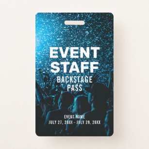 Event Photo Backstage Pass Event Staff ID Badge