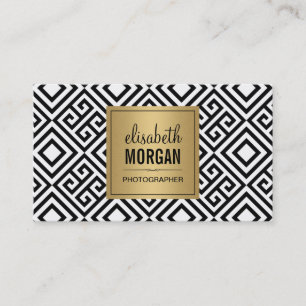 Event Photographer - Modern Abstract Gold Logo Business Card