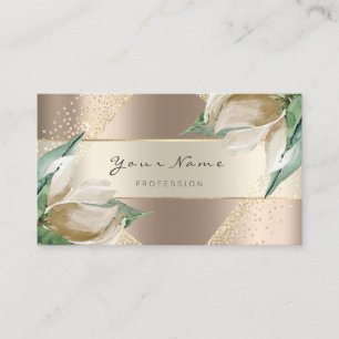 Event Planner Beauty Blogger Blush Gold Floral Business Card