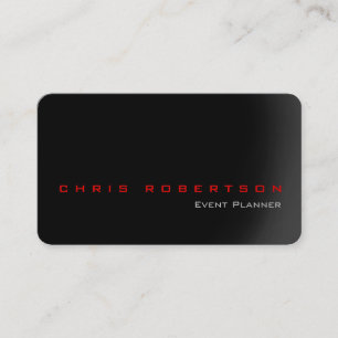 Event Planner Black Grey Red Trendy Business Card