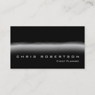 Event Planner Black Grey Trendy Business Card