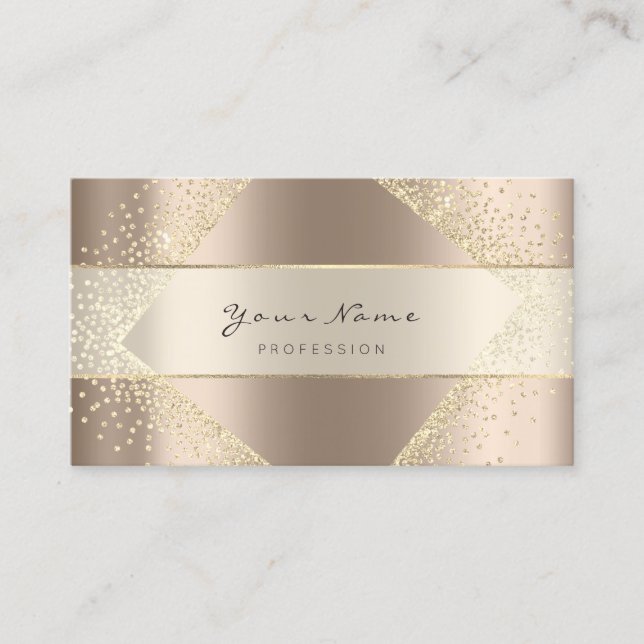 Event Planner Blogger Blush Gold Floral Crystals Business Card (Front)