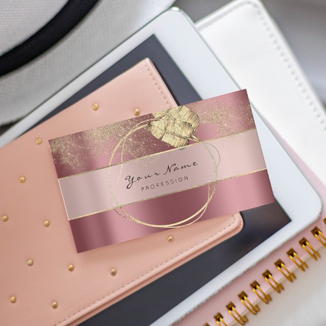 Event Planner Blogger Rose Gold Floral Wreath Business Card (Creator Uploaded)
