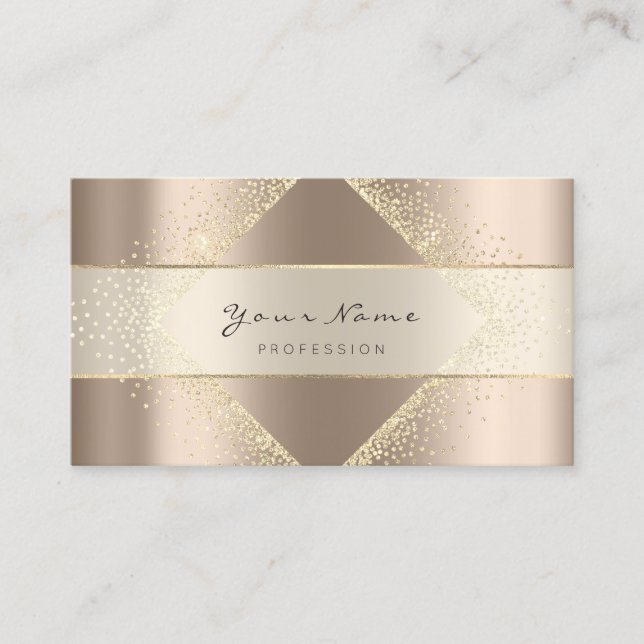 Event Planner Blogger Sparkly Gold Floral Crystals Business Card (Front)
