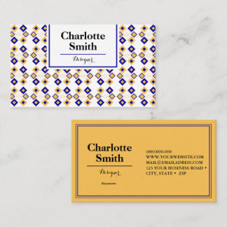 Event Planner Blue Repeat Pattern Business Card