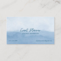 Event Planner Blue Watercolor Business Cards
