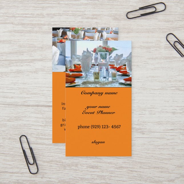 event planner business card (Front/Back In Situ)