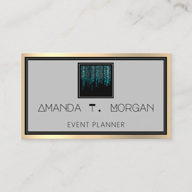Event Planner Dance Wedding Blogger Modern Drips Business Card (Front)