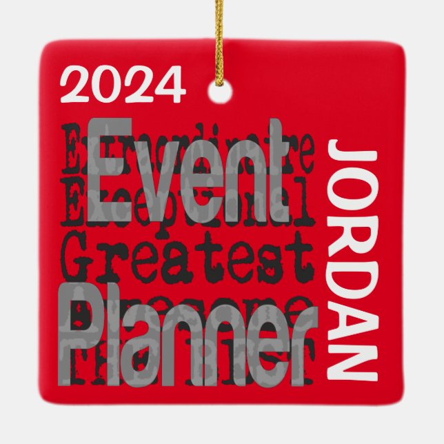 Event Planner Extraordinaire CUSTOM Ceramic Ornament (Back)