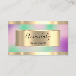 Event Planner Framed Holograph Purple Pink Business Card