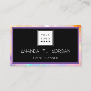 Event Planner Influencer  Blogger Holographic Logo Business Card