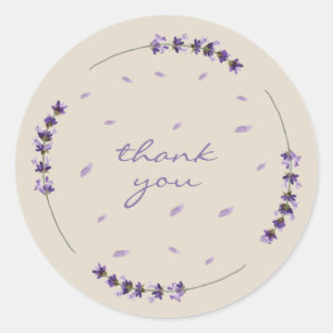 Event Planner Lavender Flower thank you Classic Round Sticker