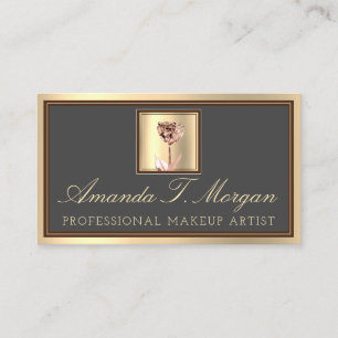 Event Planner Makeup Artist Gold Chocolate Rose Business Card