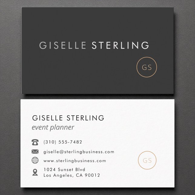 Event Planner Minimalist Luxury Black Business Card (Creator Uploaded)