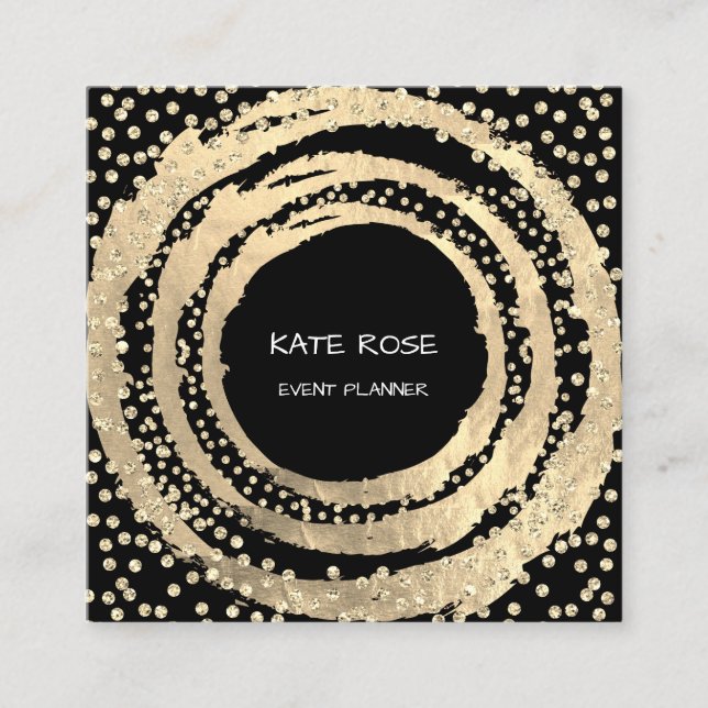 Event Planner Music Media Fashion Blogger Black  Square Business Card (Front)