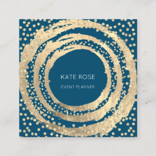 Event Planner Music Media Fashion Blogger Gold Square Business Card