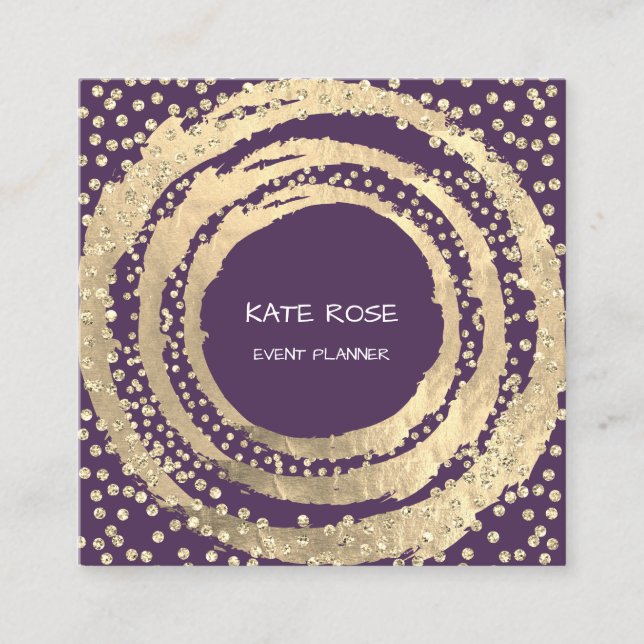 Event Planner Music Media Fashion Blogger Purple Square Business Card (Front)
