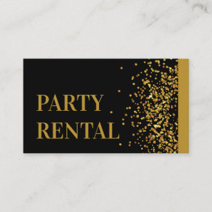 Event Planner Party Rental Tableware Gold Glitter Business Card