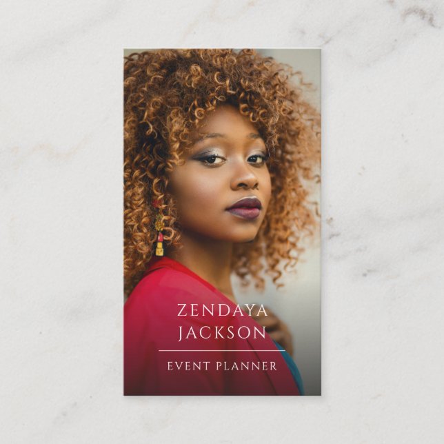 Event Planner Photo  Business Card (Front)