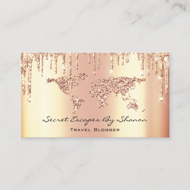 Event Planner Travel Blogger Wedding Luxury Drips Business Card (Front)