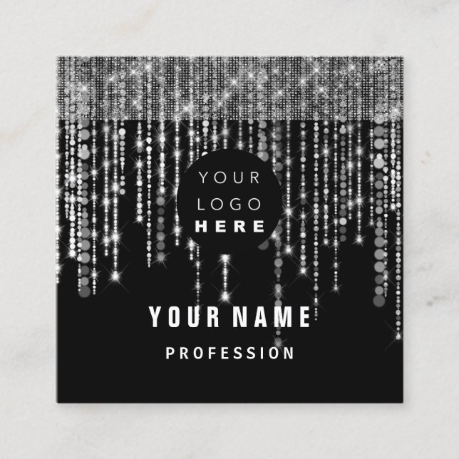 Event PLANNER Unique Unique Eyeash Logo VIP Square Business Card (Front)