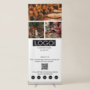 Event Planning Business 3 Photos Logo QR Code Retractable Banner