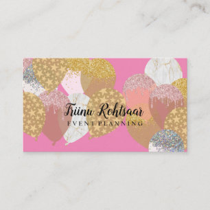 Event Planning Glitter Sparkling Rose Business Car Card