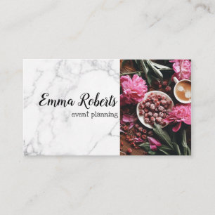 Event Planning Hot Pinkn Floral Modern Business Ca Card